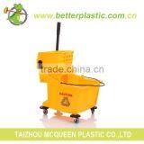 Manufacturer Durable Standard 30liter Plastic Cleaning Tools Mop Wringer Bucket With 4 Wheels thumbnail-1