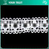 White Polyester Lace Rhodium Flat 17MM Metal Grommet Eyelet Trimming thumbnail-5