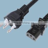 Brazil uc power cord YHB-5 plug to IEC C13 ends