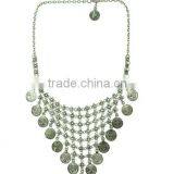 New Gypsy Boho Ethnic Silver Plated Alloy Coin Tassel Charm Necklace thumbnail-4