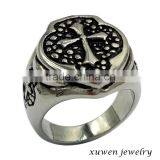 custom enamel stainless steel jerusalem cross ring