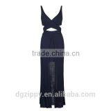 Latest Designer Cross Over Cut Out One Piece Long Maxi Dress thumbnail-2