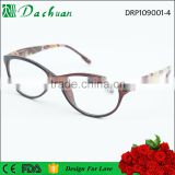 2016 PC injection polycarbonate cat eye reading eyeglasses frames with pattern design reading eyeglasses