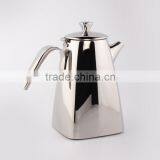 stainless steel 18/8 square tea pot food safety SGS/FDA tea kettle tablewares water jug 1.2L