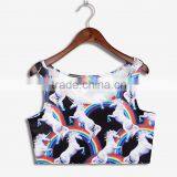 Latest Tops Designs Girls Sublimation Print Unicorn Tank Tops N7-6 thumbnail-1