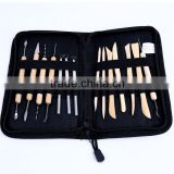 Promotional Artist 14Pcs Wooden Metal Pottery Clay Sculpture Tools Molding Carving Professional Clay Modles