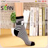 Factory Wholesale Custom Stripe Black/white Color Tight Ankle Socks Cotton New Produce thumbnail-3