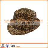 Wool Leopard Print Fedora Hat