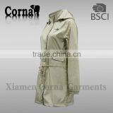 2016 New Style Women Leisure Long Raincoat Jacket With Hood thumbnail-3
