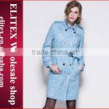 2015 HOT Unique Fashion Blue Jacquard Ladies Overcoat Designs Winter Dress thumbnail-6