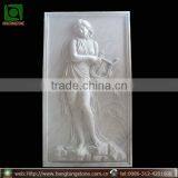 Modern White Marble Woman Relief Wall Sculpture thumbnail-1
