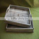 Rustic Customized Vintage Balsa Wooden Food Storage Tray With Laser Engraving Logo thumbnail-5