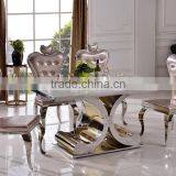 TH394 Stainless Steel Marble Top Dining Table Best Price Dining Table thumbnail-2