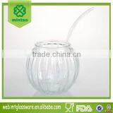 2016newest Machine Made Clear Pumpkin Glass Punch Bowl With Cup thumbnail-1