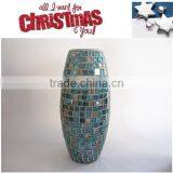 Christmas Decor Malachite Green Mosaic Tall Vase Handmade Elegant Flower Arrangements thumbnail-4