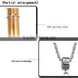 Top Quality Silver Black Gold 42*9mm Men's Bullet Stainless Steel Pendant Necklace thumbnail-3