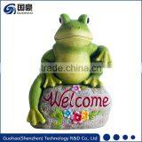 Attractive Welcome Sign Rock With Frog for Home Garden Statue Decor Gift thumbnail-1