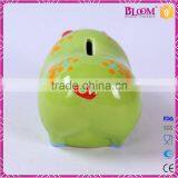Handmade Craft Green Pig Shape Ceramic Piggy Bank thumbnail-3