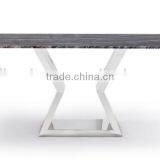 Modern Dining Table With Marble Top and Chrome Base thumbnail-1