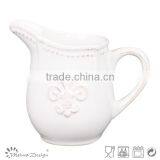 Hot Selling Delicate Emboss Stoneware Houseware Ceramic Pitcher thumbnail-2