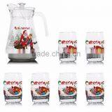 1300ml 1400ml Halloween Christmas Fruit Color Printing Jug and 6pcs Cups Set thumbnail-1