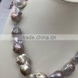Purple 26mm Freshwater Baroque Pearl Necklace thumbnail-2