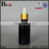 30ml Essential Oil Fragrance Perfume Empty Black Glass Bottle Wholesale Free Sample Aluminum Dropper Cosmetic Packaging thumbnail-1