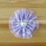 Lace Flower With Pearl Bead in Center for Kids Hair Accessories thumbnail-2