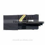 Adjustable Bib Apron With Pockets - Extra Long Ties, Commercial Grade, Unisex - Black/White Pinstripe thumbnail-3