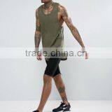 High Quality New Design Custom Green Color Gym Wear Comfortable 100% Cotton Fashion Men's Sport Tops thumbnail-4