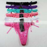 Stock Newest Lady Bowknot Sey G String Underwear Women Lace Transprent Low Waist Seamless Panties See Through Thongs Underwear B thumbnail-6