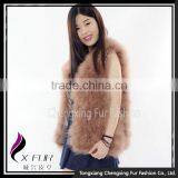 CX-G-B-176C Turkey Feather Fur Vest Feather Women Gilet thumbnail-3