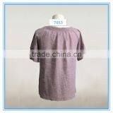 Ladies Latest Fashion Design Blouses And Tops Tie Front Open Embroidery Design thumbnail-2