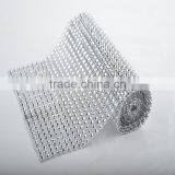 10Yard MOQ Hot Pink 24 Rows Plastic Rhinestone Mesh For Wedding thumbnail-5