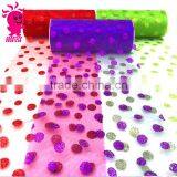 Printed Flowers Organza Tulle Roll Fabric Wedding Gift Bow Craft Flower Packing & DIY thumbnail-1