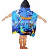Adults and Childrens Hooded Poncho Beach Robe Towelling Velour Printing thumbnail-3