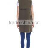 Fashion Ladies Multi Pocket Army Green Vest Coat thumbnail-3