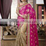 Fascinating Sandal & Black Color Combination Black Bordered Blooming Bliss Designer Sarees Collections thumbnail-5