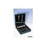 Wooden Flatware Box in Black Finish thumbnail-1