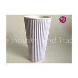 24 oz Ripple Paper Cups with Sip / Flat Lid , Printed Paper Coffee Cups