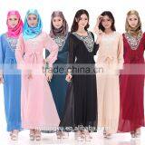 6 Color Chiffon Muslim Dress/ Oyid Six Color Muslim Islamic Fashionable Abaya Kaftan Dresses/fancy dl Islamic Muslim Dress thumbnail-1