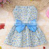 Fashion Beautiful Pink Blue Flower Bowknot Pet Puppy Apparel Small Dog Cat Clothes Wedding Dress Summer Dress S-XL thumbnail-5