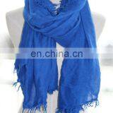 Factory directly, wholesale color option plain viscose scarf with tassel maxi shawl hijab wrap (SDV-001col.A01#)