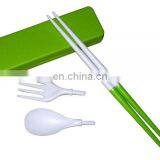 Best Seller Plastic Pocket Travel Cutlery Set With Case, Folding Chopsticks/Fork and Spoon thumbnail-2