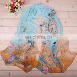 Digital Printing Custom Design Big Squsre Silk Chiffon Scarf thumbnail-2