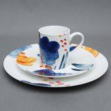 Wholesale Popular Eco-friendly China Handdrawing Hotel Ceramic/porcelain Dinnerware Set thumbnail-3