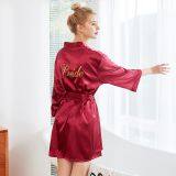 Nightgown Wedding Makeup Gown Embroidery Bride Cardigan Gown Bride Bridesmaid Morning Gown thumbnail-3