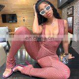 Hot Sales 2020 Summer Women High Waist Sportswear Jumpsuit Ladies Printed Long Playsuit Women Jumpsuit thumbnail-2