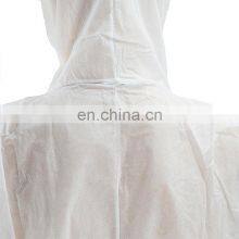 Laboratory Chemical White Large Polypropylene Disposable Coveralls With Attached Hood thumbnail-3