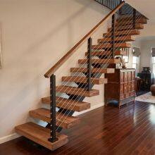 DIY Stairs Steel Mono Stringer With Wood Treads and Steel Railing
